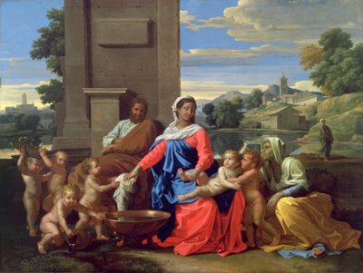 Die Heilige Familie mit dem kleinen Johannes dem Täufer und der hl. Elisabeth, 1650-51 von Nicolas Poussin